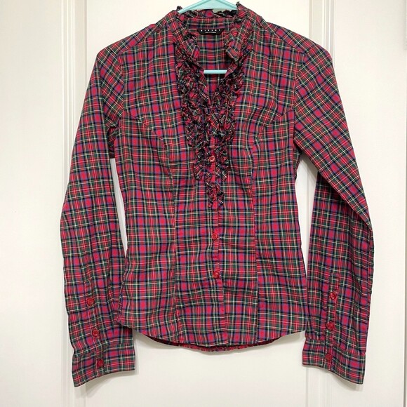 Plaid Button Down Blouse - Picture 1 of 4